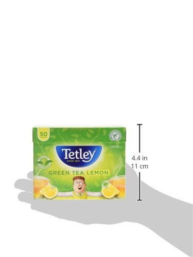 Tetley Green Tea Lemon 50 Tea Bags, 100g - Citrus Infused Green Tea
