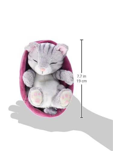 NICI Sleeping Kitties Soft Toy Cat in Pink-Purple Basket - 16 cm Plush Cuddly Animal for Babies & Kids 10