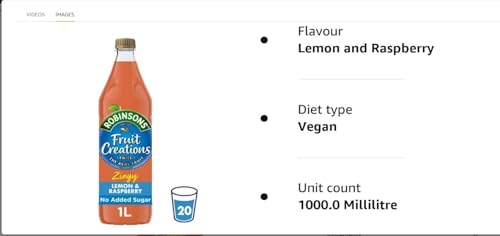 Robinsons Fruit Creations Lemon & Raspberry Squash 1L 4
