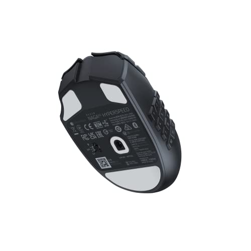 Razer Naga V2 HyperSpeed - Wireless MMO Gaming Mouse with 19 Programmable Buttons, Black