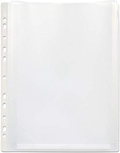 G4GADGET A4 Punched File Pockets - 50 Pack, 30 Micron, 15 Sheet Capacity, Green | Reinforced Strip 4