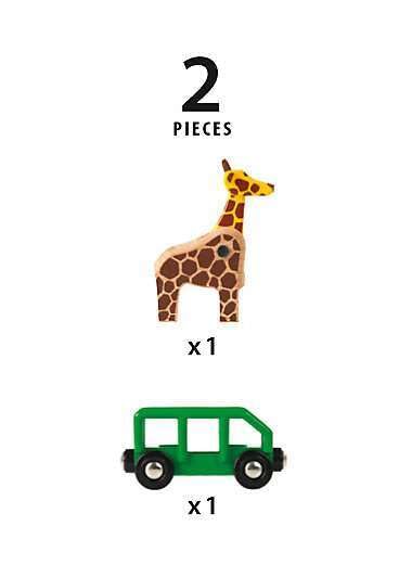 BRIO World Safari Giraffe & Wagon Train Accessory | Compatible with All BRIO Sets | Ages 3+ 5