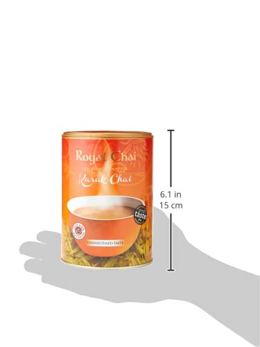 Royal Chai Karak Chai Unsweetened Tub | 400g | Instant Tea | Makes 20 Cups