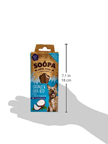 Soopa Grain Free Coconut and Chia Seed Dental Dog Treats | 100g Pouch | All Life Stages