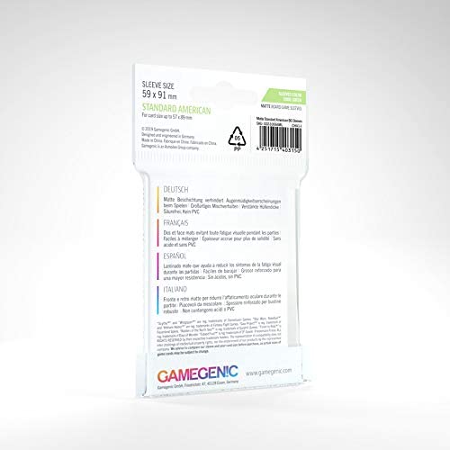 Gamegenic 50 Pack Green Matte Board Game Sleeves 59 x 91 mm 3