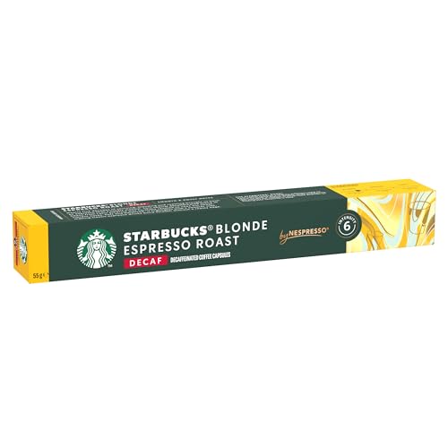 STARBUCKS - Decaf Blonde Espresso Roast by Nespresso, Blonde Roast Coffee Capsules