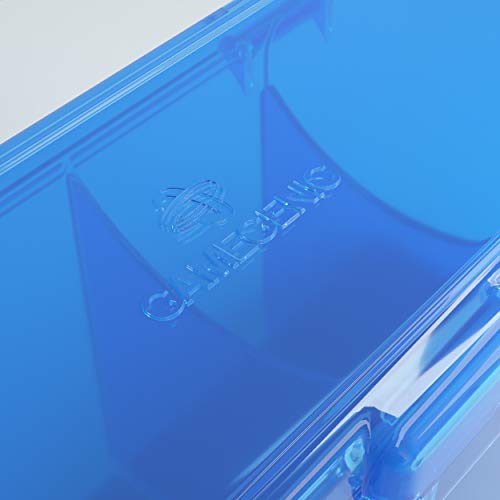 Gamegenic Fourtress 320-Card Deck Holder - Rigid Stackable Box with Lock, Blue