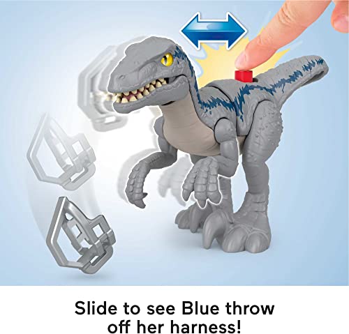 Imaginext Jurassic World Dominion Dinosaurier-Spielzeugset mit Blue und Owen Grady für
