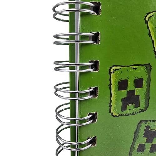 HOX Minecraft Movie Creeper Hardback Notebook & Pen Set | Green Hard Cover | A5 4