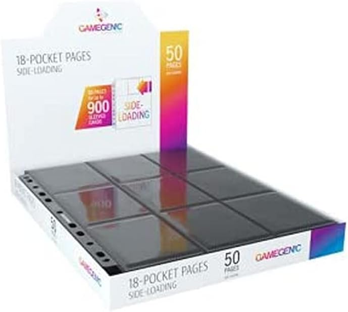 Gamegenic GGS30002ML 18-Pocket Card Pages - Black Trading Card Storage for Standard and Japanese Cards (50 Pages) 1