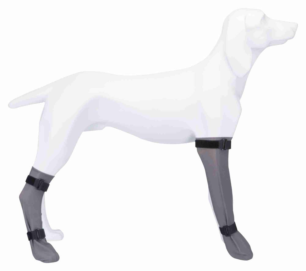 TRIXIE Silicone Protective Dog Sock - Large Size | Grey | Wound & Bandage Protection | 40cm Length