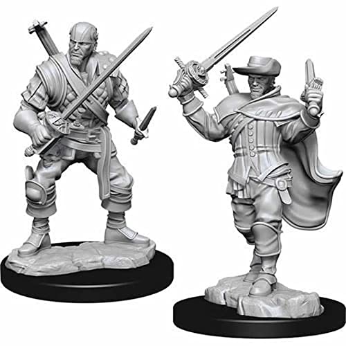 WizKids Human Bard Male Unpainted Miniature - 2 Pieces | Tabletop Play 1