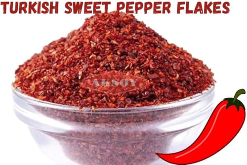 Aksoy Premium Quality Turkish Sweet Red Pepper Flakes (Turk Kirmizi Pul Biber)