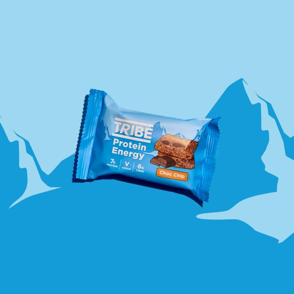 TRIBE Protein Energy Flapjack – Schokostückchen – Pflanzlich, vegan, proteinreich, ballaststoffreich