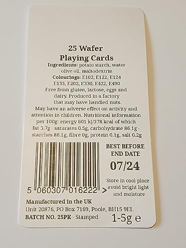 Toppercake Edible Wafer Playing Card Cake Toppers - 2.8cm x 3.5cm Cupcake Decorations (CARDS25)