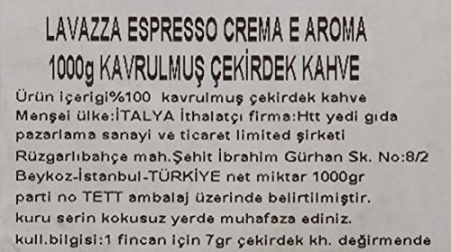 Lavazza Crema e Aroma Coffee Beans - Medium Roast Arabica and Robusta Blend (1kg)