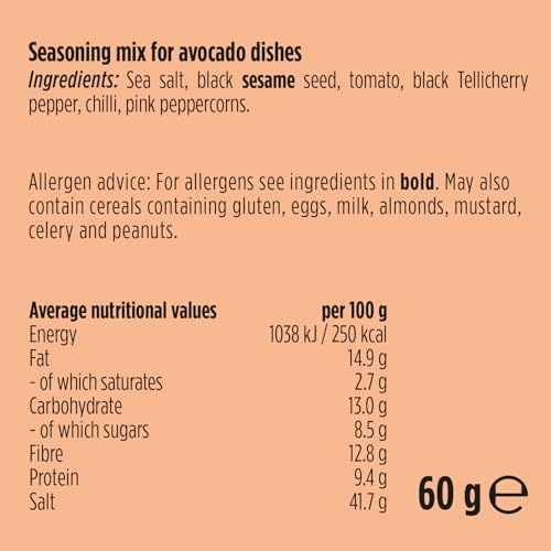 Just Spices Avocado Topping, 60g – Natural Crunchy Seasoning for Avocado Dishes