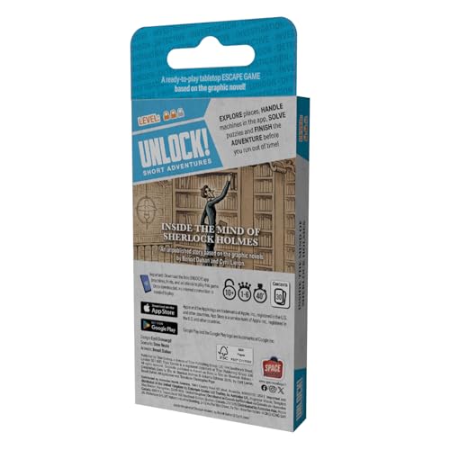 Asmodee Unlock: Short Adventures 10 - In the Head of Sherlock Holmes, Escape Room Card Game 5