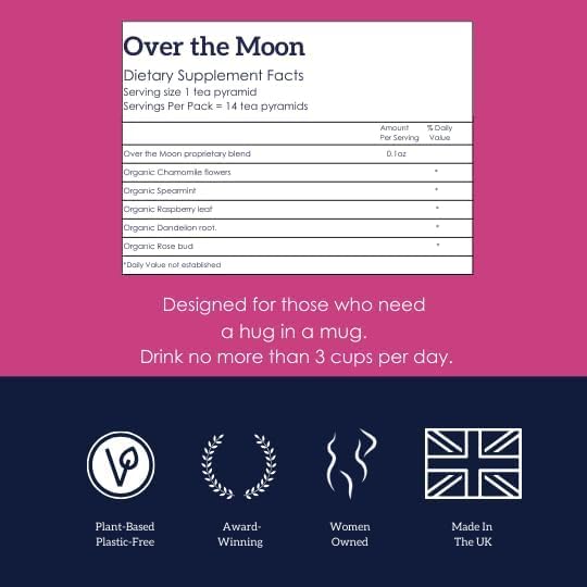 HOTTEA MAMA Over The Moon Organic Period Support Herbal Tea - Cramp Relief & Hormone Balance