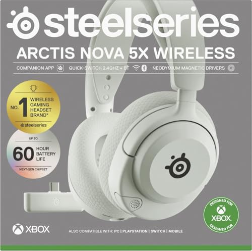 SteelSeries Arctis Nova 5X Wireless Gaming Headset for Xbox - White
