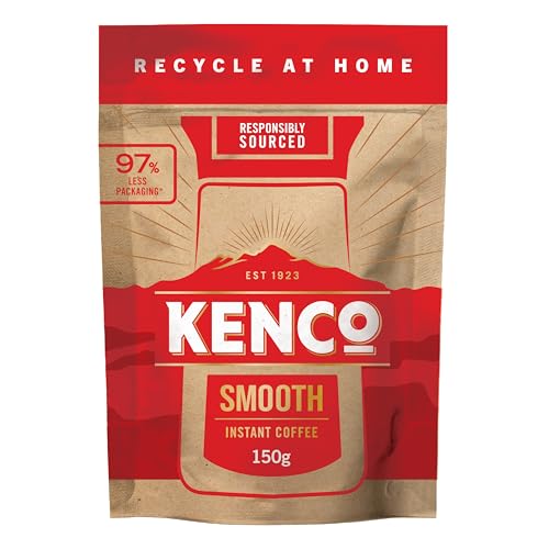 Kenco Smooth Instant Coffee Refill 150g x 5 (750g Total) - Home Recyclable Packaging