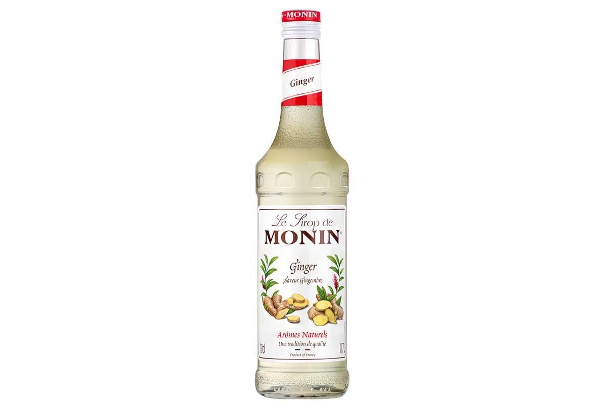 Monin Premium Ginger Syrup - Intense Root Ginger Flavor | 700ml Glass Bottle | Vegan & Natural