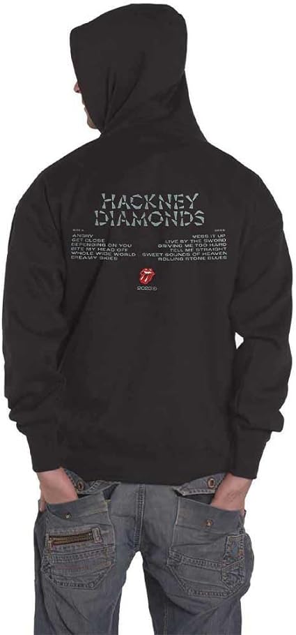The Rolling Stones Unisex Pullover Hoodie: Hackney Diamonds Glass Logo (Back Print)