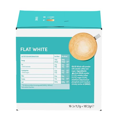 NESCAFÉ Dolce Gusto Flat White Coffee Pods - 48 Capsules (3 Boxes of 16) - Creamy Milk & Espresso Blend