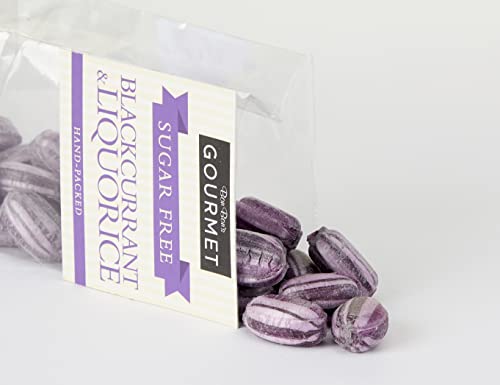Bon Bons Sugar Free Blackcurrant and Liquorice - 160g Traditional Sweets