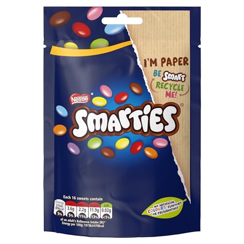 Smarties Milk Chocolate Sharing Bag 105g (Pack of 8)