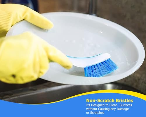 Zuvo - Plastic Long Handled Scrubbing Suction Cup Brush for Dish Wash