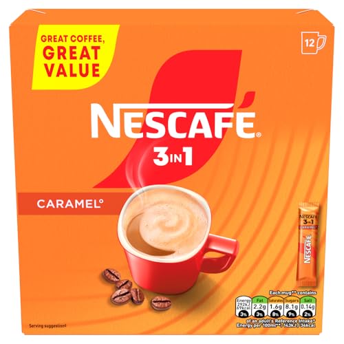NESCAFÉ 3 in 1 Caramel Instant Coffee (1 Pack of 12 Drinks)