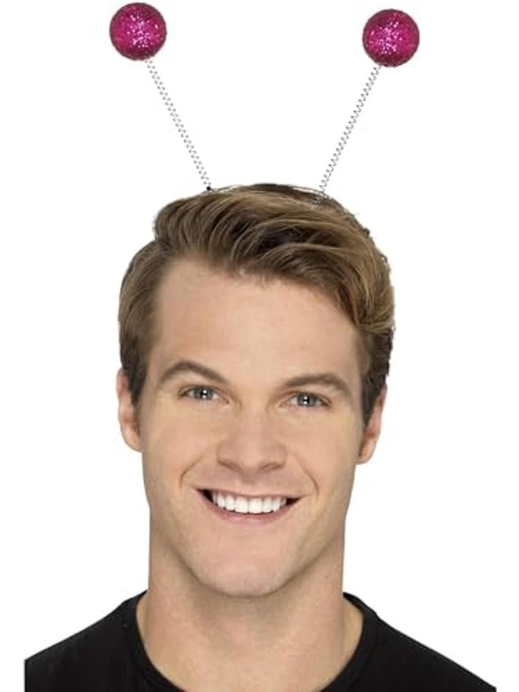 Smiffys Glitter Ball Boppers, Pink, Party & Carnival Fancy Dress, Adult Dress Up Accessories