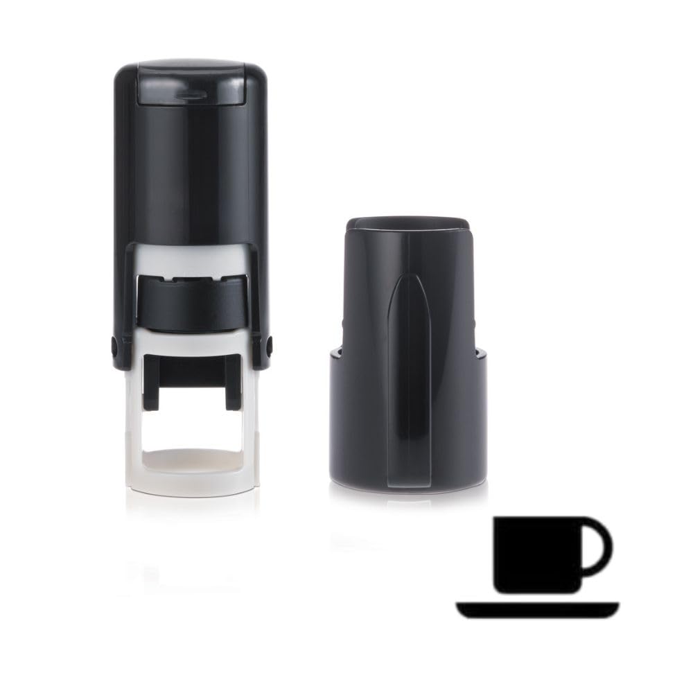 Trodat Printy 4612 Self-Inking Stamp - Coffee Cup Loyalty Design | Black Ink | 11x11mm Impression 1