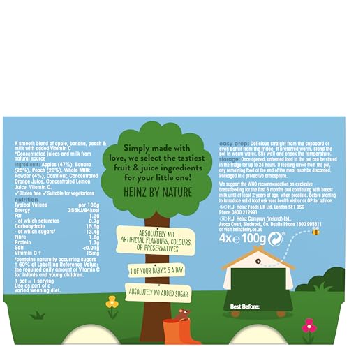 Heinz By Nature Fruity Medley Custard Babynahrung Dessertbecher 12x100g 4