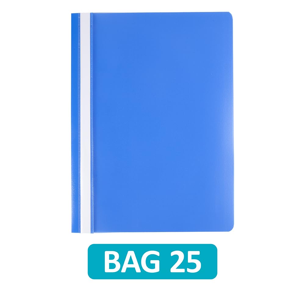 Hamelin A4 Blue Polypropylene Project Folders - Pack of 25 | 1/3 Cut Top Tab