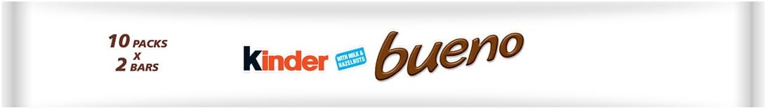 Kinder Bueno Milk Chocolate & Hazelnuts Multipack, 10 x 43g (430g) – Individually Wrapped Chocolate Bars with Crispy Wafer and Creamy Hazelnut Filling 3