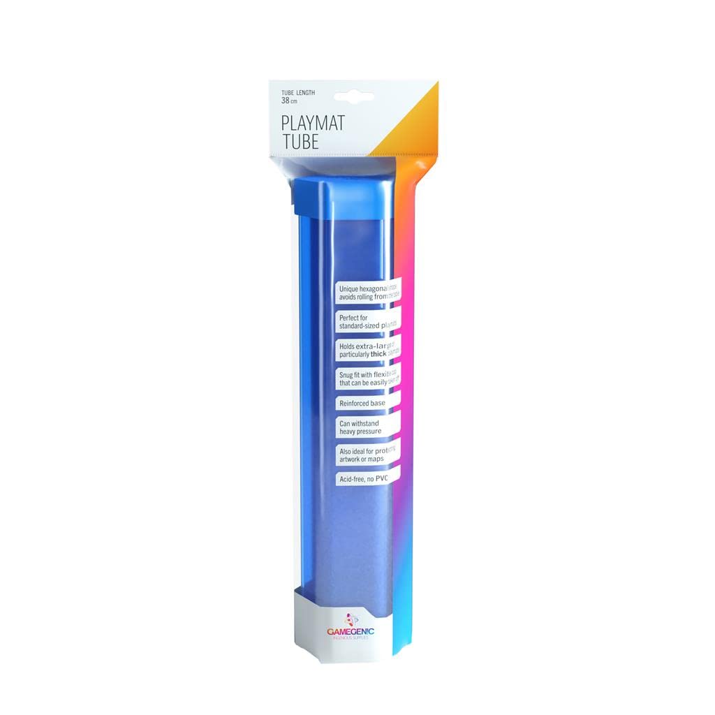 Gamegenic Playmat Tube - Secure Storage for Stitched/Unstitched Mats | Blue | Scratch-Resistant PETG 1