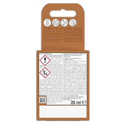 Glade - Plug in Air Freshener Refill Electric Scented Oil with Soft Jasmine & Smooth Sandalwood