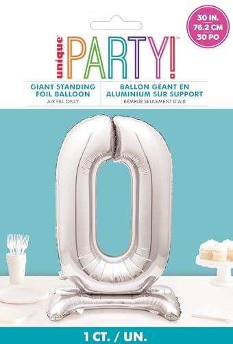 Majestic Silver 0-Shaped Foil Balloon - 76cm Standalone Party Decor for Milestone Celebrations