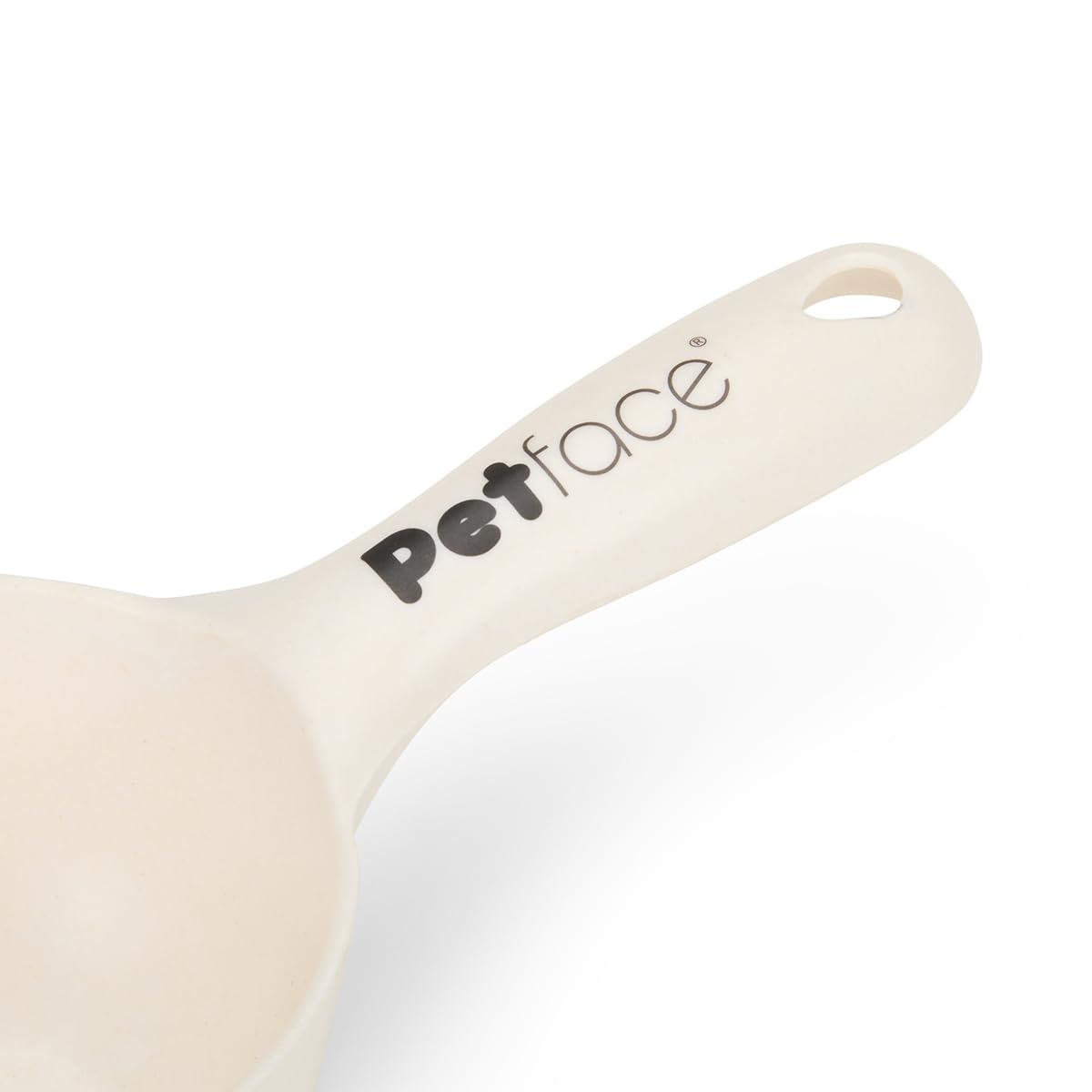 Petface Lightweight Portable Pet Food Hand Scoop for Dry Dog & Cat Food | 24 cm Size | Cream