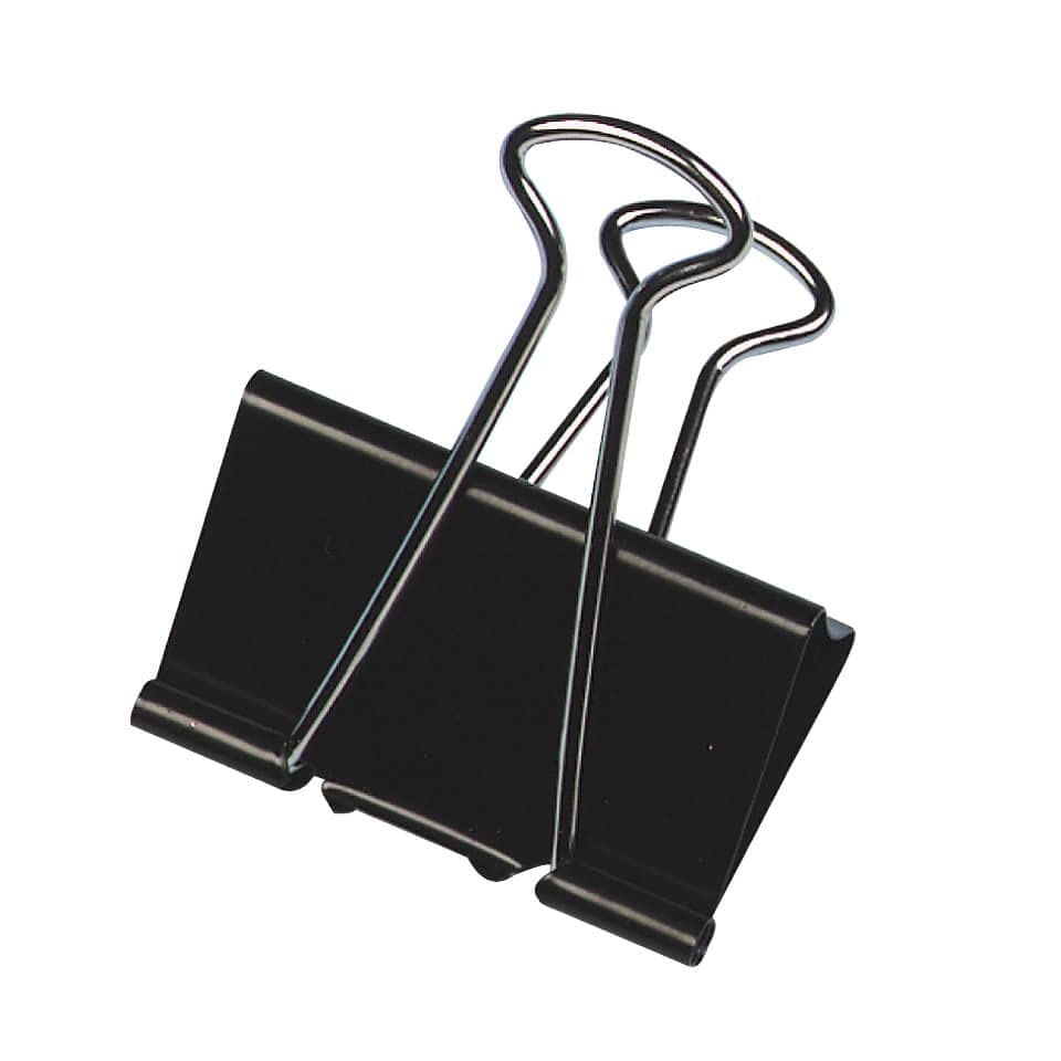 Q-Connect Foldback Clips - 51mm Size, Black Metal, Pack of 10 3