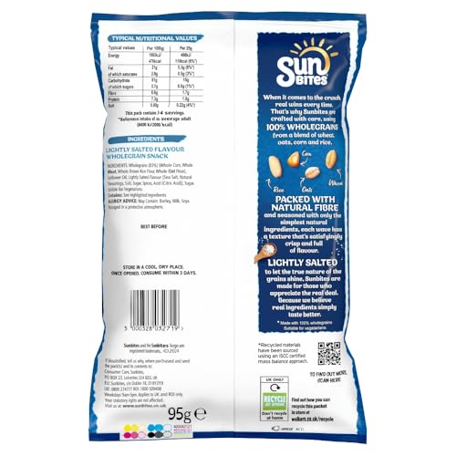 Sunbites Wholegrain Snack Lightly Salted Crisps 95g (Pack of 12) 3