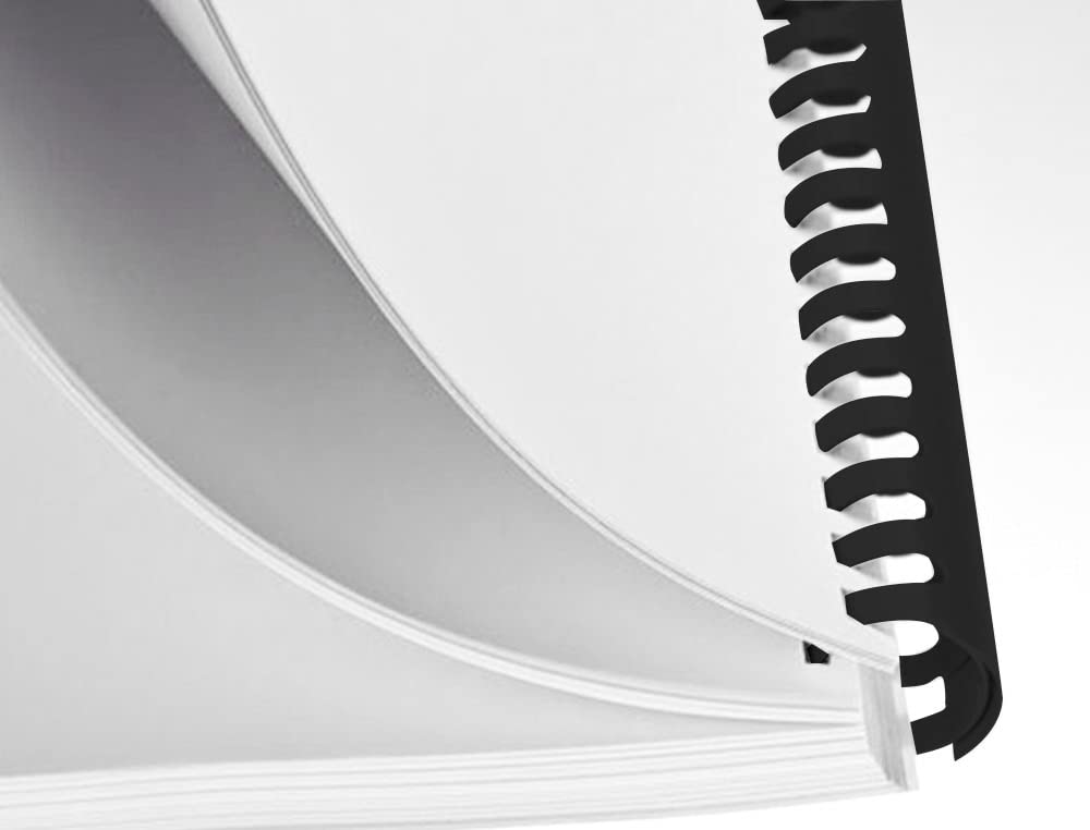 Q-Connect Black 8mm Binding Combs - Durable Polypropylene | Binds 40 Sheets | Pack of 100 KF24018 3