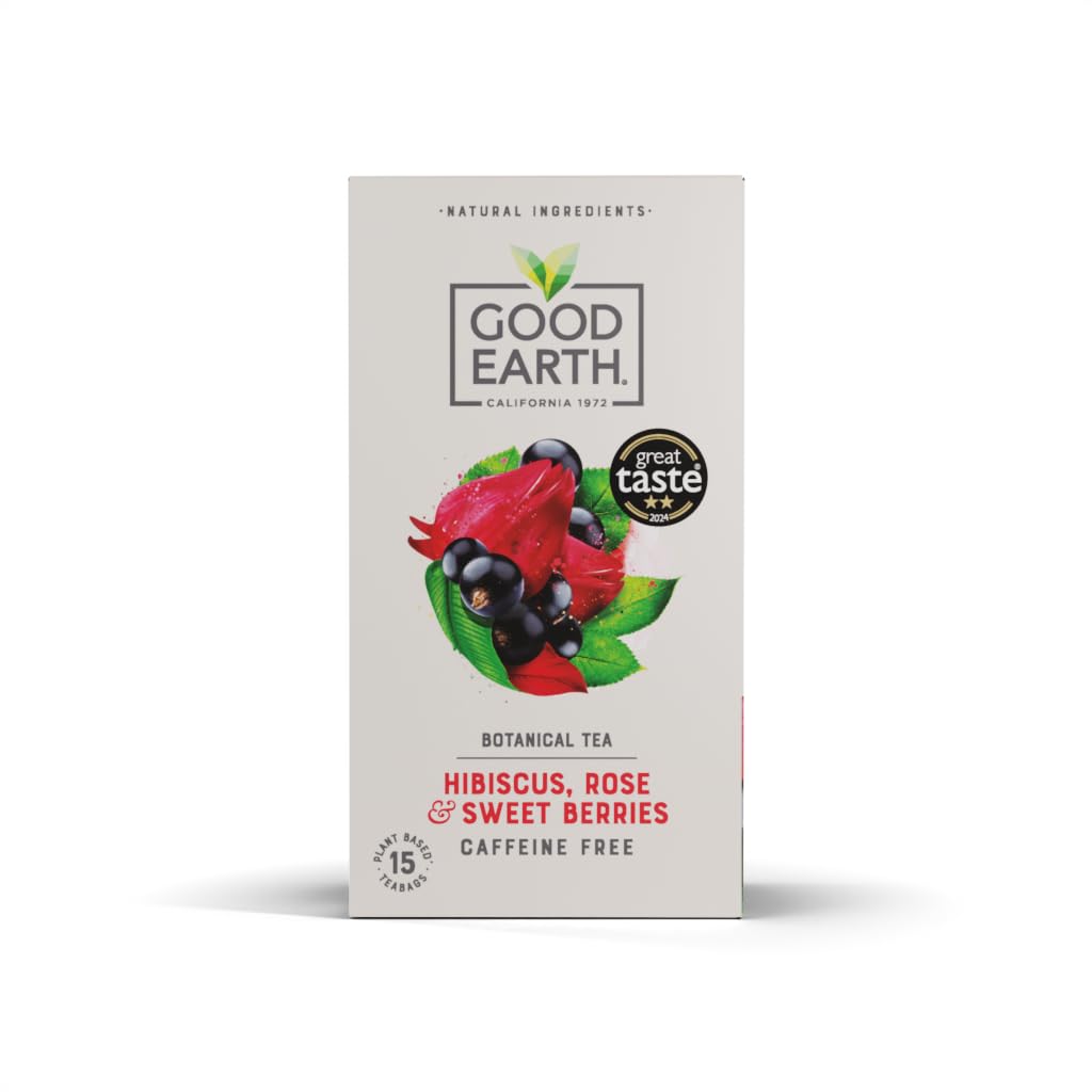 Good Earth Tea Co. Hibiscus, Sweet Berries & Rose Herbal Tea Bags - 15 Count, Naturally Caffeine Free 1