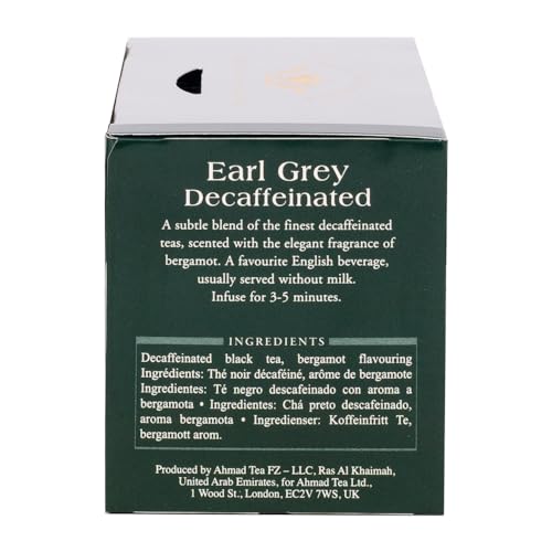 Ahmad Tea Decaffeinated Earl Grey Tea - 20 Individually Foil-Wrapped Teabags