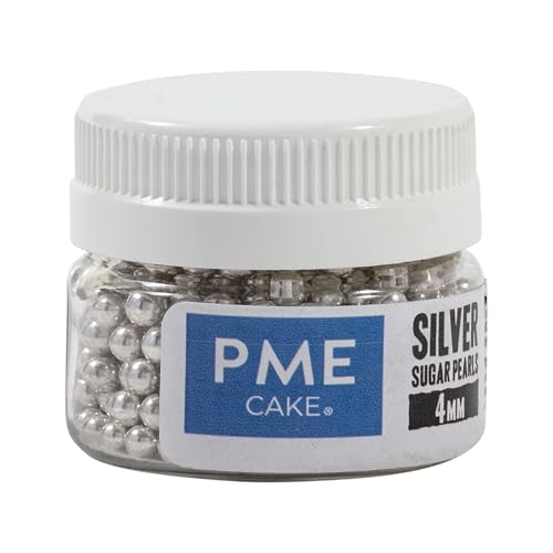 PME Silver Sugar Pearls - Edible Cake Decorations (25g, 4mm) 6