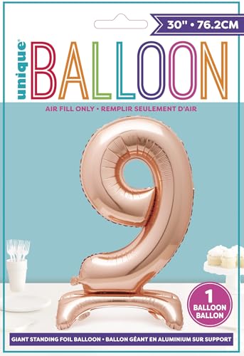 Rose Gold Foil Number 9 Balloon (76cm) - Elegant Milestone Party Decor 4