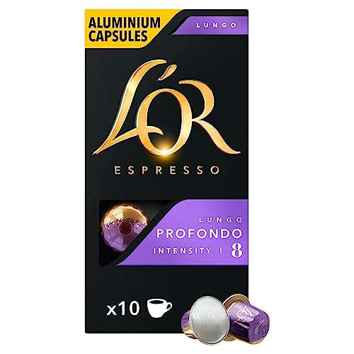 L'OR Espresso Lungo Profondo Coffee Pods x10 Intensity 8 - Compatible with Nespresso Machines