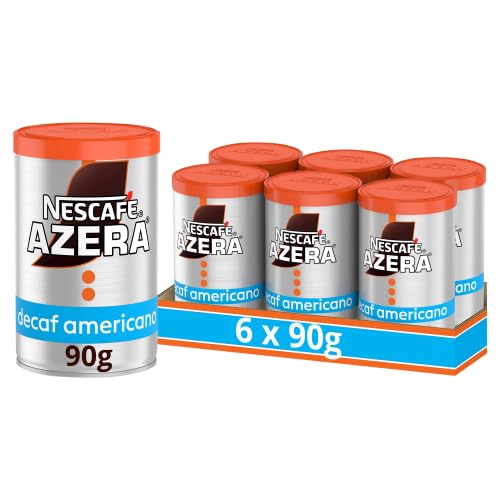 NESCAFÉ Azera Americano Decaff Instant Coffee - Rich Aroma, Velvety Crema | 90g Tin (Pack of 6) 1
